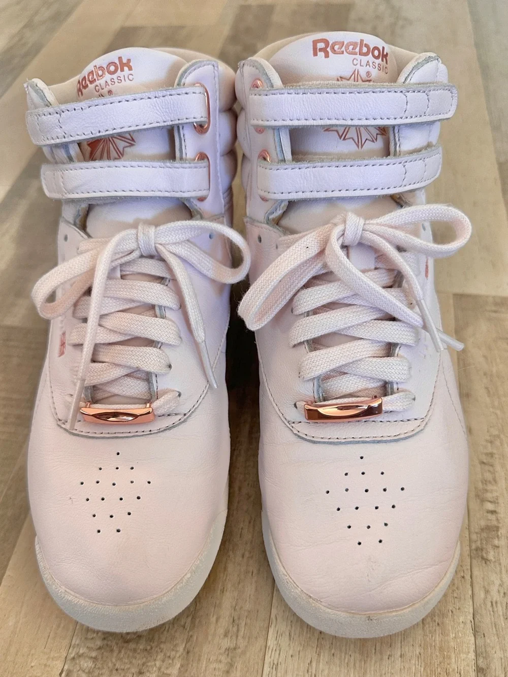 Reebok Freestyle Hi Muted Pale Pink High-Top Sneakers Women's 7
